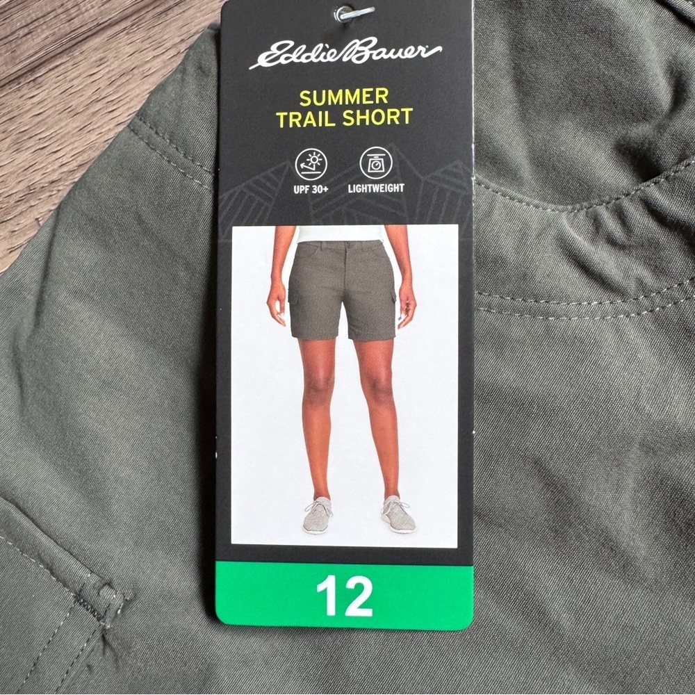 Eddie Bauer Summer Train Short - Olive Green - Size 12 *BRAND NEW* - Picture 6 of 12